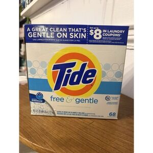 Tide Free and Gentle Laundry Detergent Powder HE 68 Loads 95 Oz (1 Box) NEW